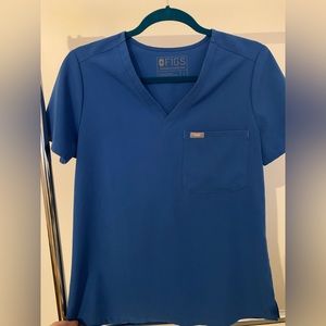 Figs Royal Blue One Pocket Scrub Top